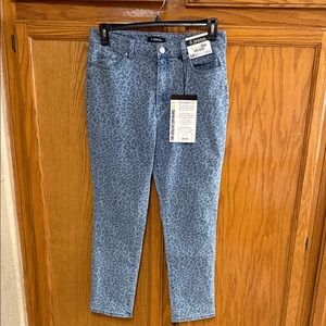 d. jeans Light Blue Leopard Print Straight Leg Jeans